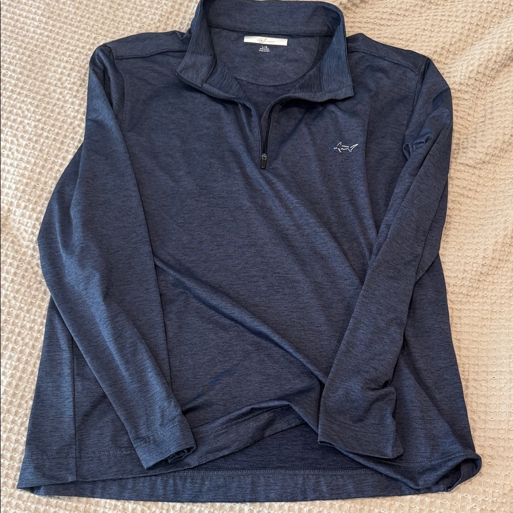 Men's Greg Norman, Size L, Navy Quarter-Zip Long Sleeve Pullover